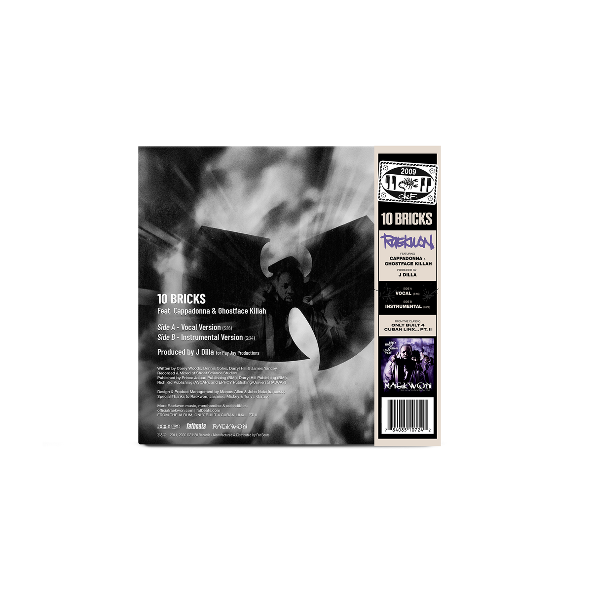 10 Bricks ft Ghostface Killah & Cappadonna - Coke Bottle Clear Color 7" Single LP